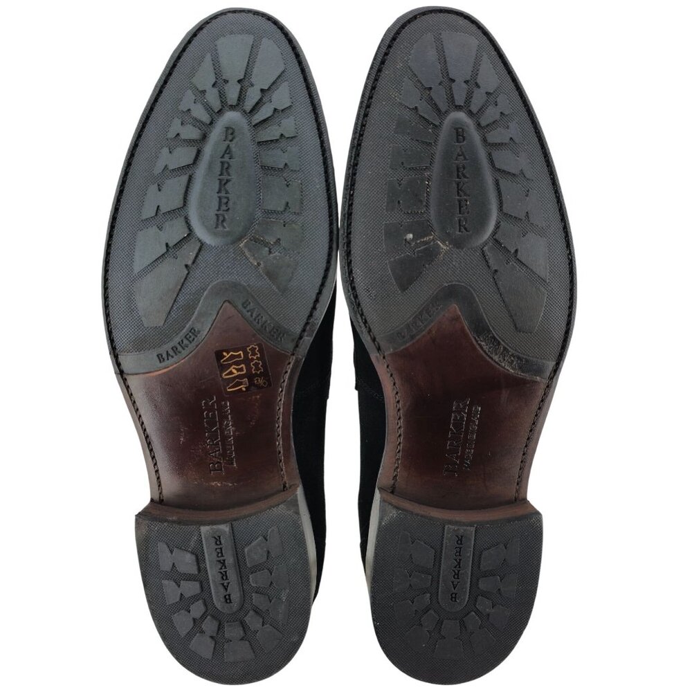 NEW Barker England UK Dress Shoes Black Suede Leather Penny Loafers Mens 11.5 - Picture 3 of 11